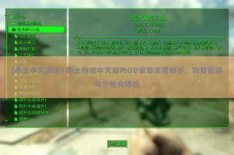 (废土中文设置) 废土物语中文版MOD菜单深度解析，功能拓展与个性化体验